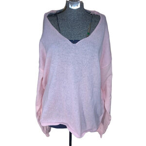 Women's Unbranded Pink V-Neck Sweater XL